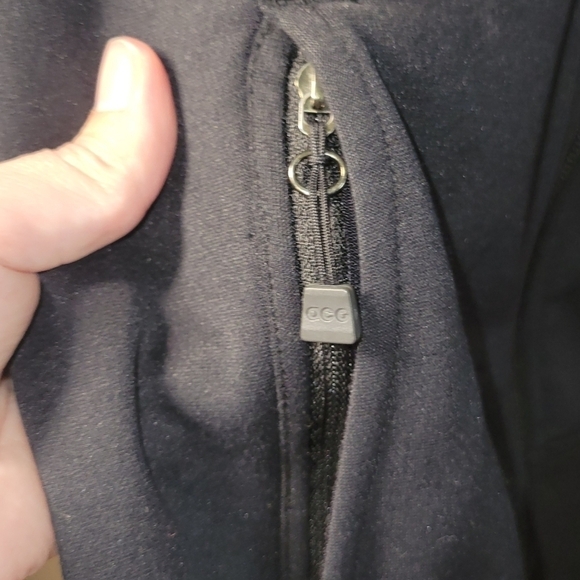 acg nikefit therma collared zip down medium black zippered pockets sweaterjacket - Picture 5 of 12
